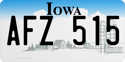 IA license plate AFZ515