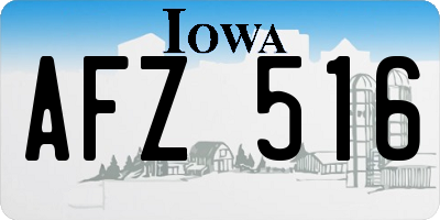 IA license plate AFZ516