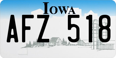 IA license plate AFZ518
