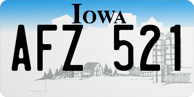 IA license plate AFZ521