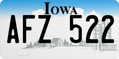IA license plate AFZ522