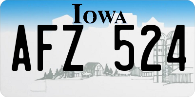 IA license plate AFZ524