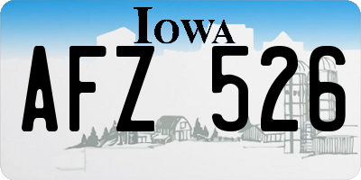 IA license plate AFZ526