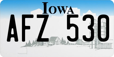 IA license plate AFZ530