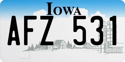 IA license plate AFZ531