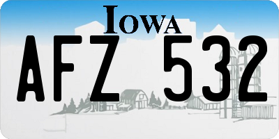 IA license plate AFZ532