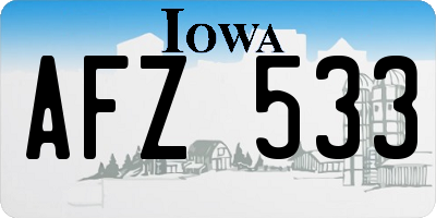IA license plate AFZ533