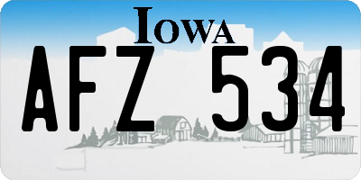 IA license plate AFZ534
