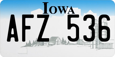 IA license plate AFZ536