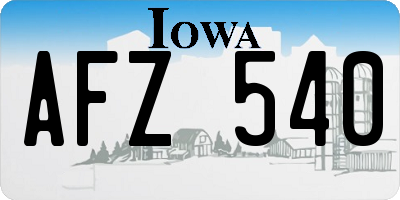 IA license plate AFZ540