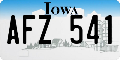 IA license plate AFZ541
