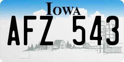 IA license plate AFZ543