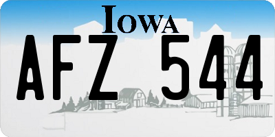 IA license plate AFZ544