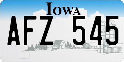 IA license plate AFZ545