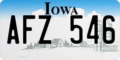 IA license plate AFZ546