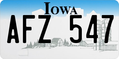 IA license plate AFZ547