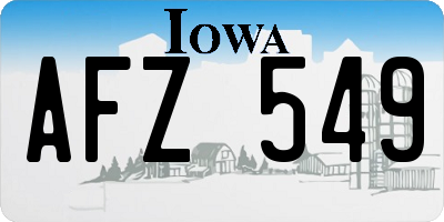 IA license plate AFZ549