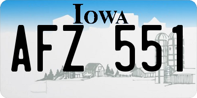 IA license plate AFZ551