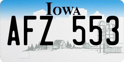 IA license plate AFZ553