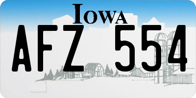 IA license plate AFZ554