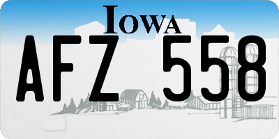 IA license plate AFZ558