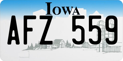IA license plate AFZ559