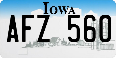 IA license plate AFZ560