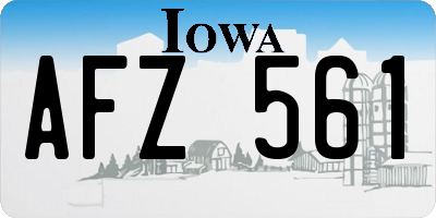IA license plate AFZ561