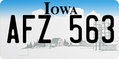 IA license plate AFZ563