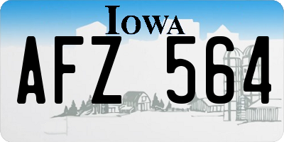 IA license plate AFZ564