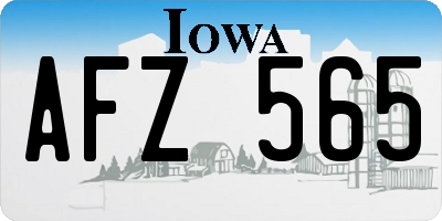 IA license plate AFZ565