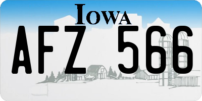 IA license plate AFZ566
