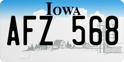 IA license plate AFZ568