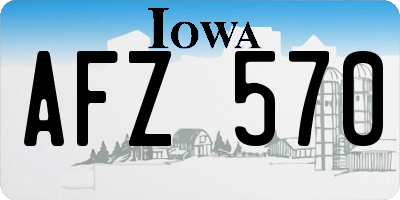 IA license plate AFZ570