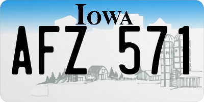 IA license plate AFZ571