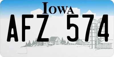 IA license plate AFZ574