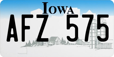IA license plate AFZ575