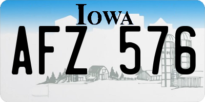IA license plate AFZ576