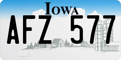 IA license plate AFZ577
