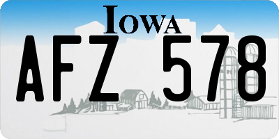 IA license plate AFZ578