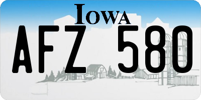 IA license plate AFZ580