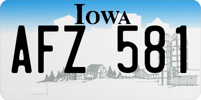 IA license plate AFZ581