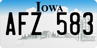 IA license plate AFZ583