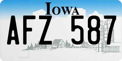 IA license plate AFZ587