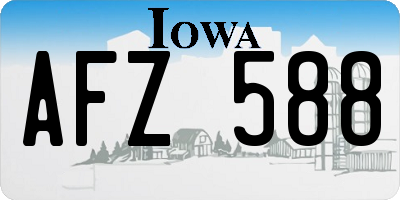 IA license plate AFZ588