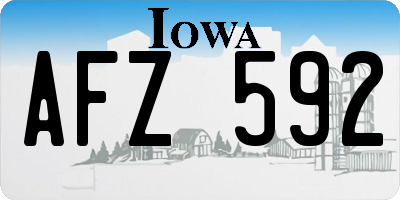IA license plate AFZ592