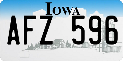 IA license plate AFZ596