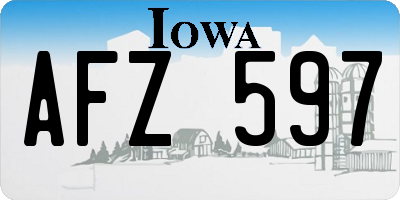 IA license plate AFZ597