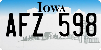 IA license plate AFZ598