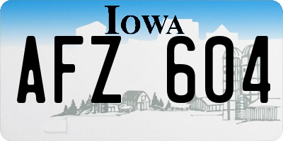 IA license plate AFZ604